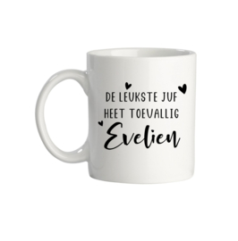 Gepersonaliseerde mok "De leukste juf"