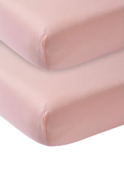 2-pack ledikant hoeslaken Meyco Old pink 60x120 cm