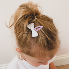 Baby haarspeldjes met twist en linten strik - lilac fever