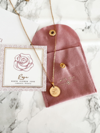 June-Rose birth flower necklace gold