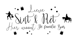 Raamsticker"Lieve Sint & Piet"