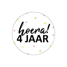 Stickers - Hoera 4 jaar