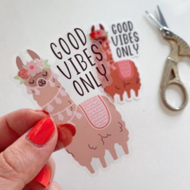 Lama sticker  -Good vibes only-