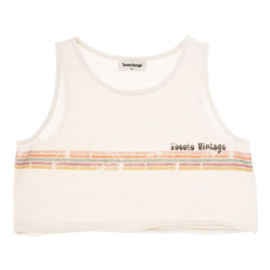 Tocoto vintage straps top "Lines" Off-white