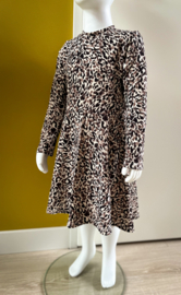 Twirly Dress Linnen Leopard