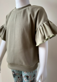 Ruffle Shirt Olive Green