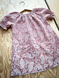 Short Puff Sleeve Pink Paisley