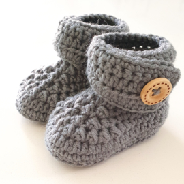 Newborn Booties Merino Grey