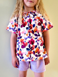 Shirtje Purple&Pink leaves