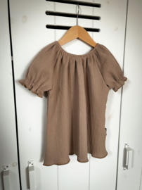 Short Puff Sleeve Beige