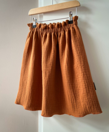 Midi Paperbag rokje Cognac