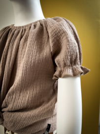 Short Puff Sleeve Beige
