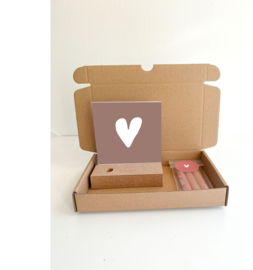 Giftbox maat M - Hart Oudroze (5x)