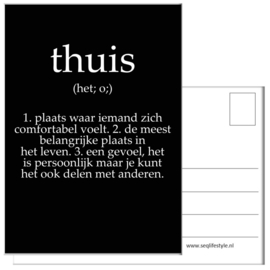 KAART / THUIS ZWART  (8X)