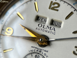 Olma Hamerautomaat Kalender 18k Goud Horloge