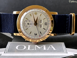 Olma Hamerautomaat Kalender 18k Goud Horloge