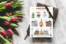 Stickervel Winter Houses