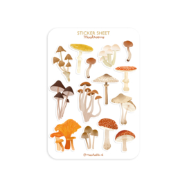 Stickervel Mushrooms A6