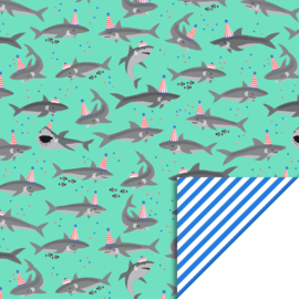 Inpakpapier Shark Stripe Blue