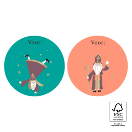 Stickers Sint Duo Acrobaat Goud (4)