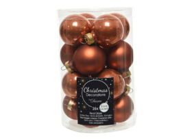 Kerstballen glas email Terra  Brown