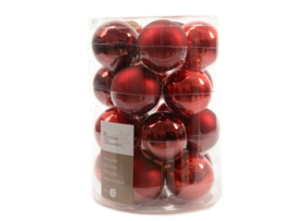 Rode glazen kerstballen (20 stuks)