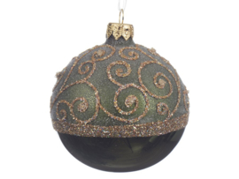 Kerstbal Pine green met gladde onderkant