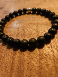 - Kralen Armband - Black Lava