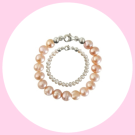- Moeder Dochter - Pearly Pink & White