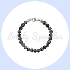 - Kinderarmbandje - Snowflake Obsidiaan