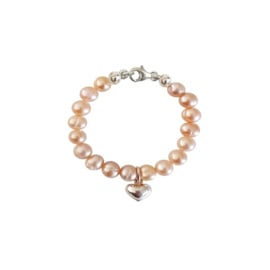 - Kralen Armband - Pearly Pink Heart