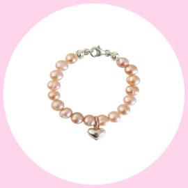 - Kralen Armband - ☆Pearly Pink☆ Heart