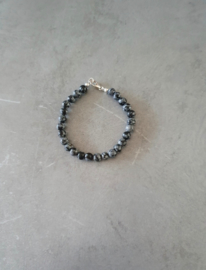- Kinderarmbandje - Snowflake Obsidiaan