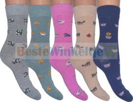 6x Dames sokken "Beestenboel"