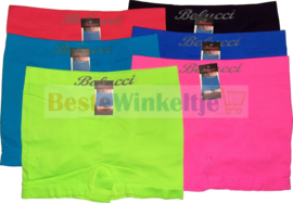 Belucci Heren boxers naadloos Six Pack Color Fel