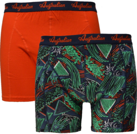 Australian Heren Boxers "Deepforest-Orange" 2-Pack