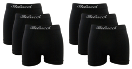 Belucci Heren Boxers Naadloos Zwart Six Pack