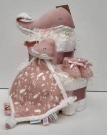 Luiertaart Little Dutch Walvis Roze