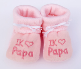 Slofjes I love papa roze