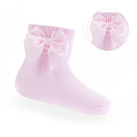 Baby - peuter sokjes met strikje roze