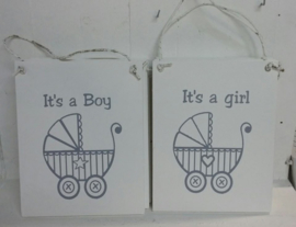 Kinderwagen paneel It's a Boy / Girl