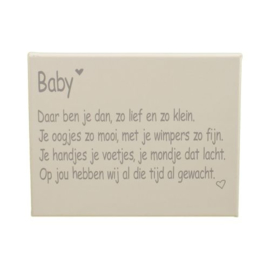 Gedichtje baby canvas wit