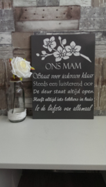 Tekstbord Ons mam 3