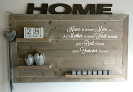 Wandbord Home is where Mom is