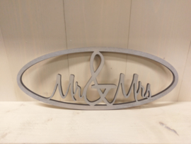 Mr & Mrs gelaserd deurplaatje