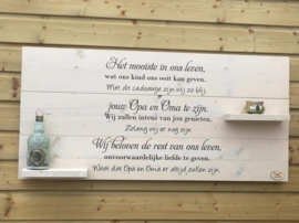 Wandbord steigerhout met tekst Het mooiste in ons leven