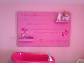 Wandbord steigerhout met tekst babykamer 019