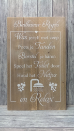 Tekstbord badkamer regels