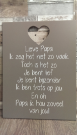 Tekstbord Lieve papa