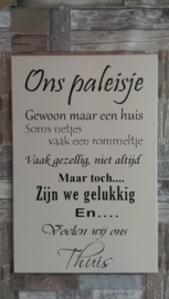 Tekstbord Ons paleisje